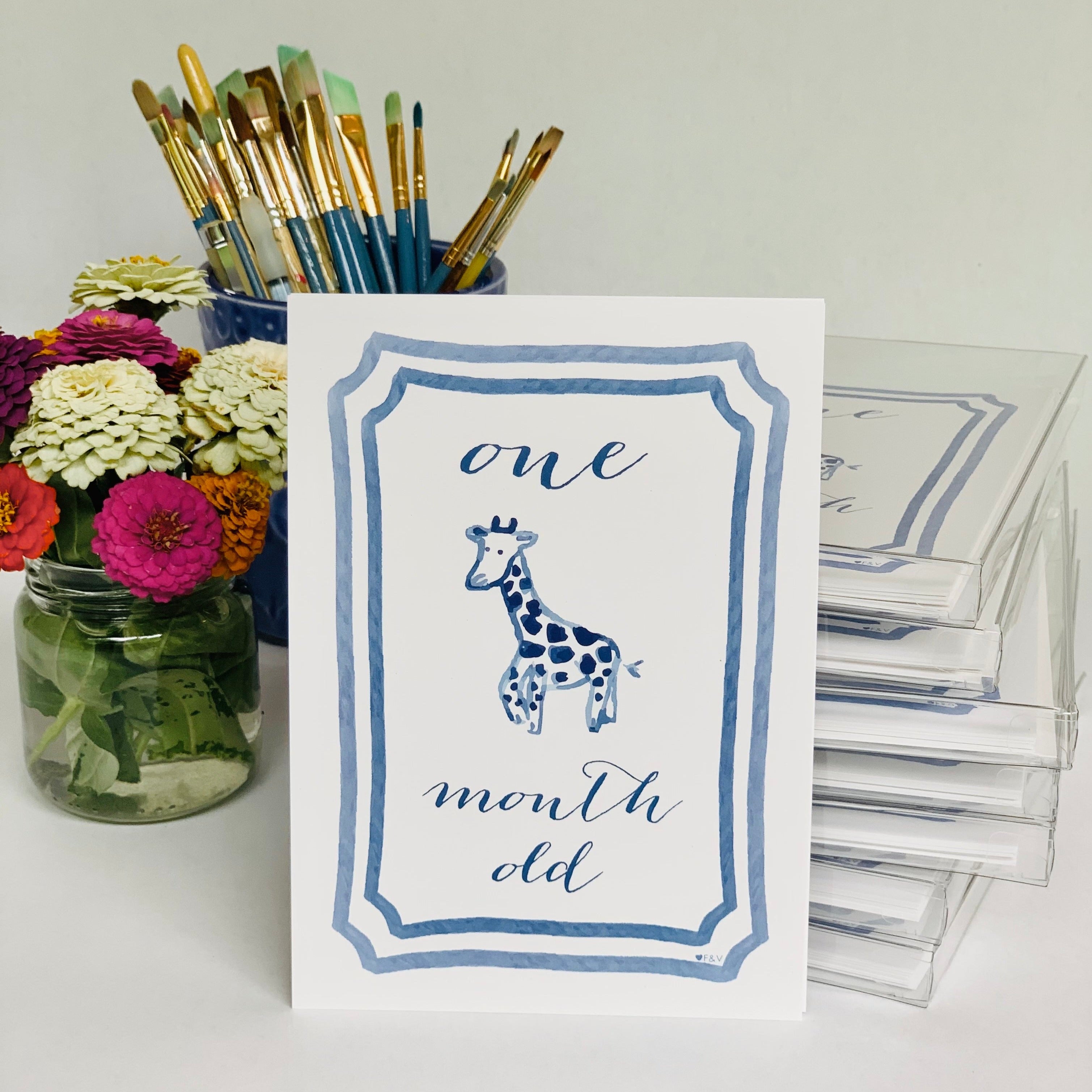 Cute Jungle Theme Milestone Cards- (Pack Of 25) main image 1
