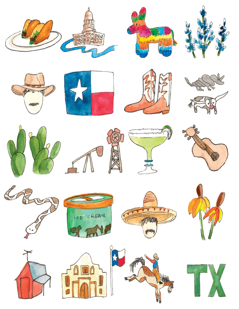 Misc. Texas Icons Collage Notecard