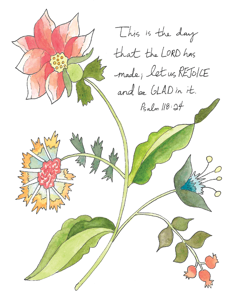 Psalms Floral Notecard
