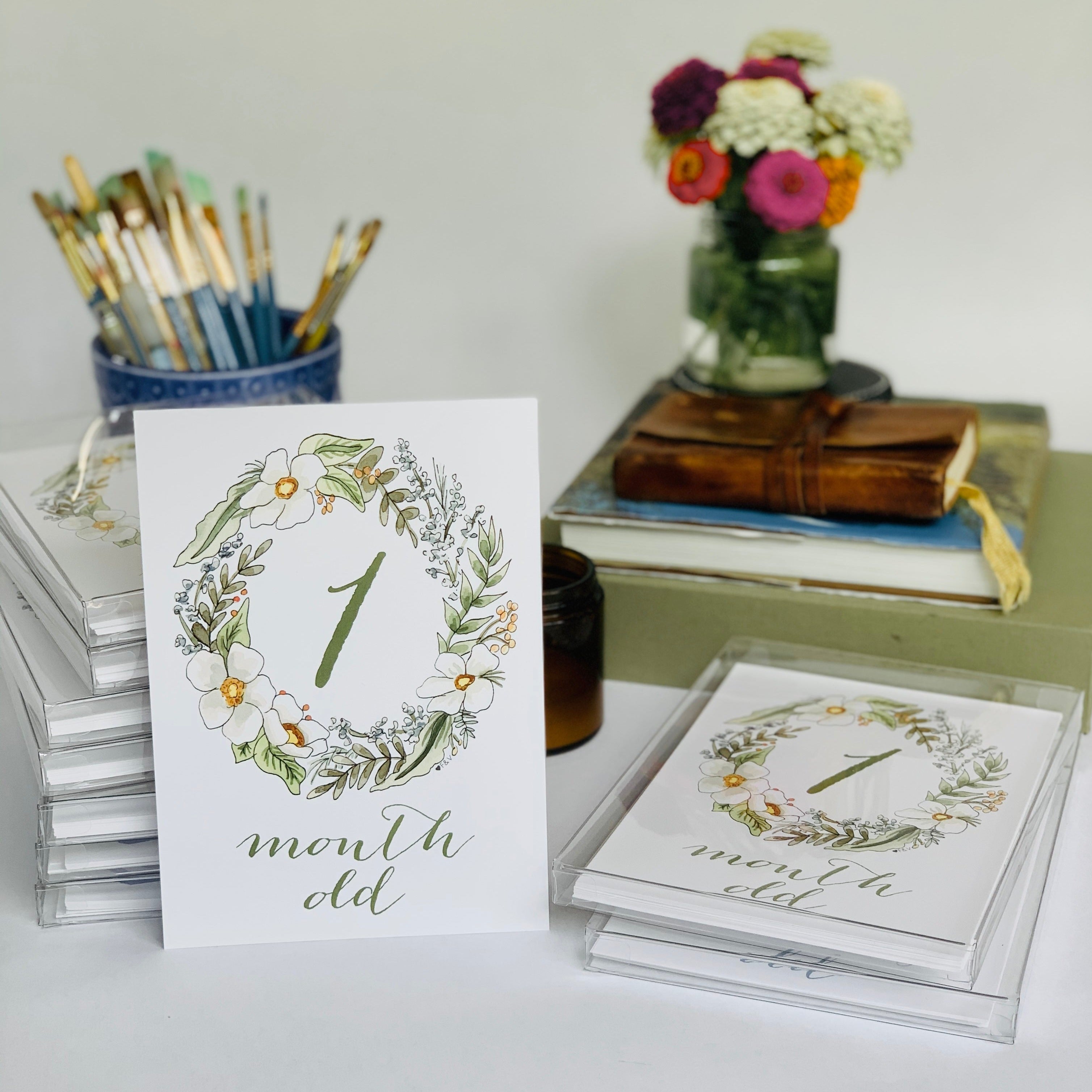 Baby Milestone Cards – Flower and Vine