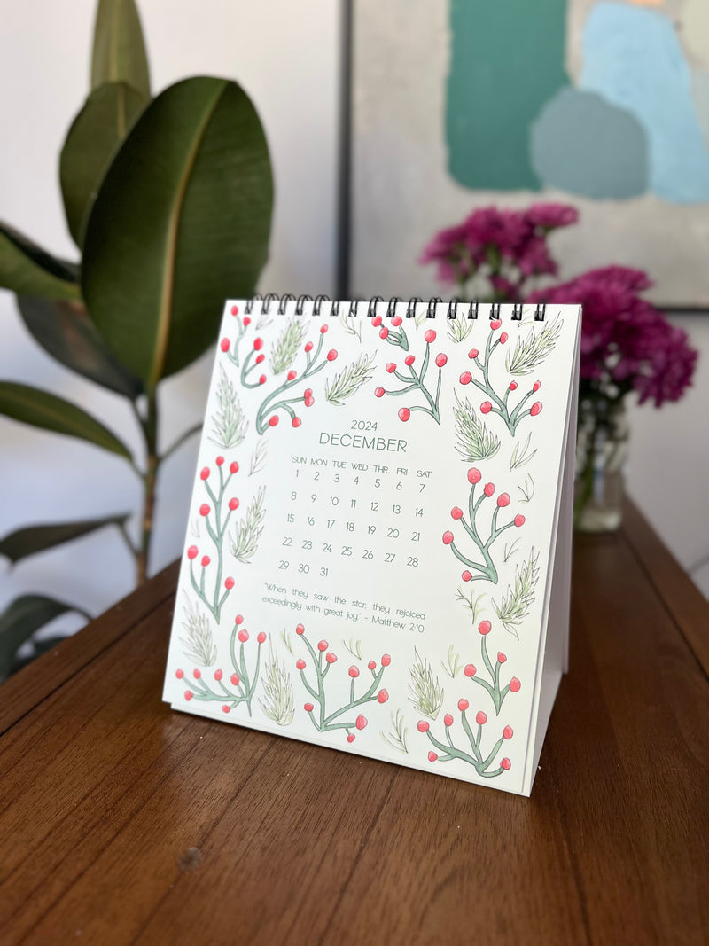 2024 Floral Blooms and Scripture Calendar