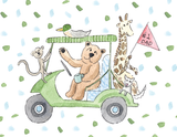 #1 Dad Golf Cart Animals Notecard