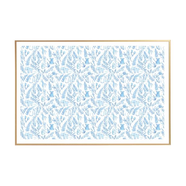 SAMPLE SALE Blue Jungle Animals Print - 24" x 36"