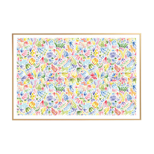 SAMPLE SALE Bright and Colorful Jungle Animals Print - 24" x 36"