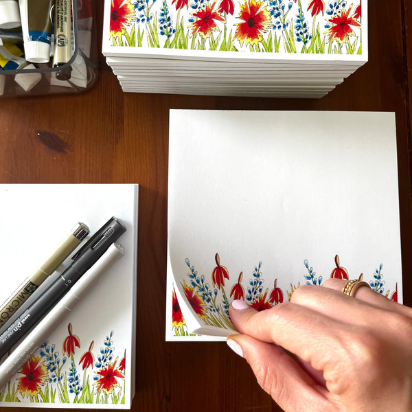 Summer Wildflowers Square Notepad