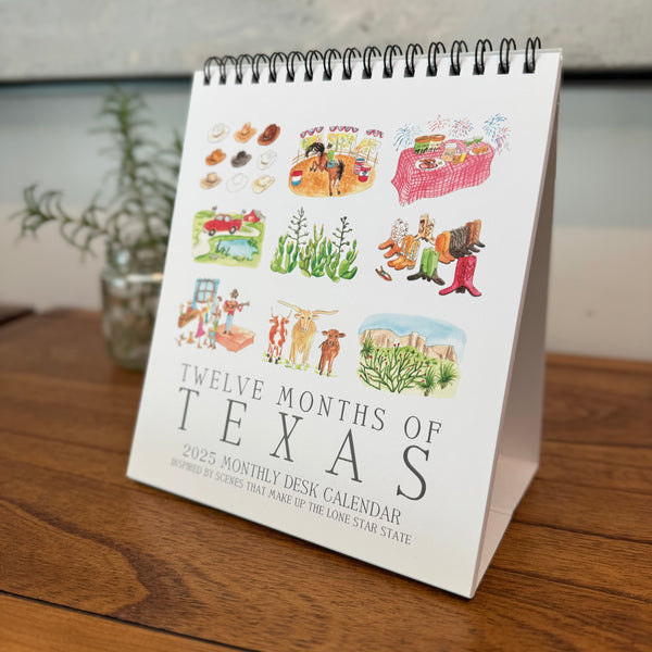 2025 Twelve Months of Texas Calendar