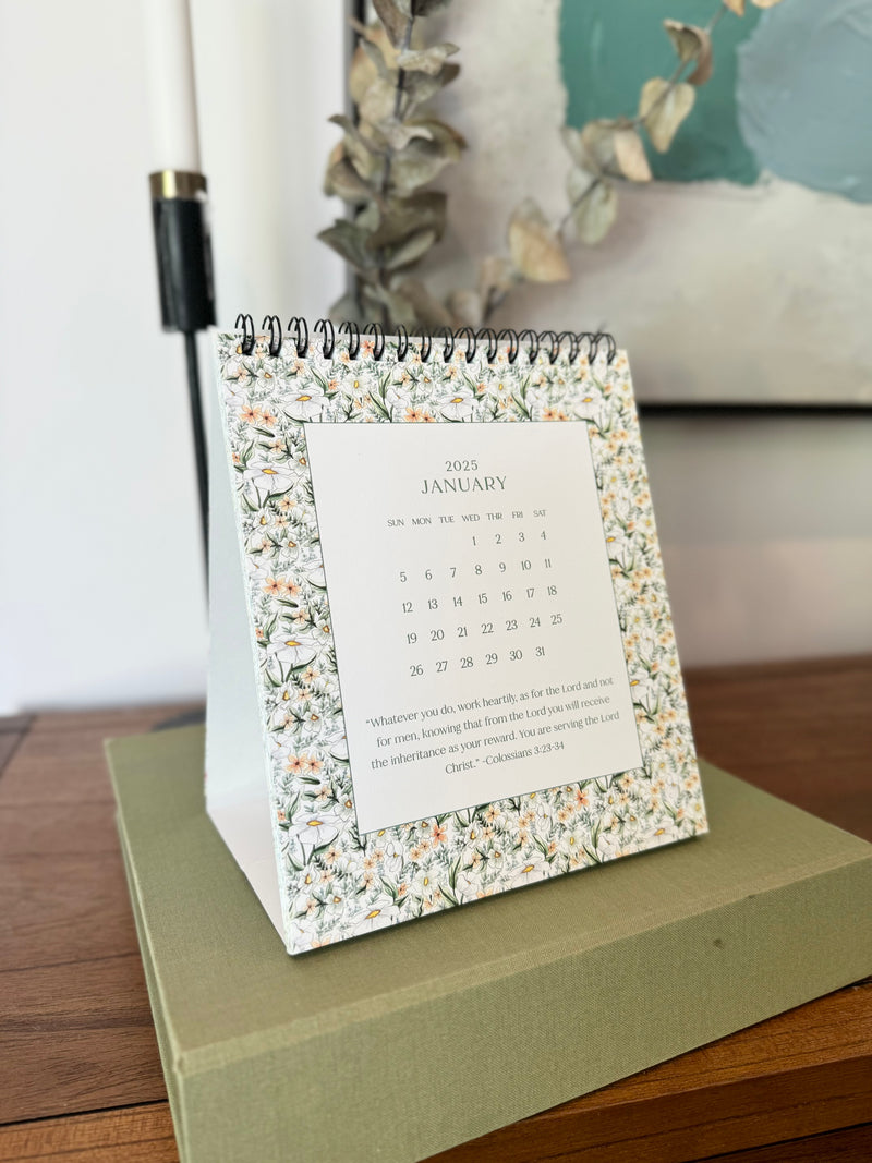 2025 Floral Blooms and Scripture Calendar