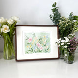 Small florals on Green