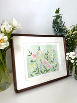 Small florals on Green