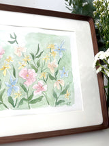 Small florals on Green