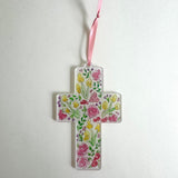 Floral Cross Ornament