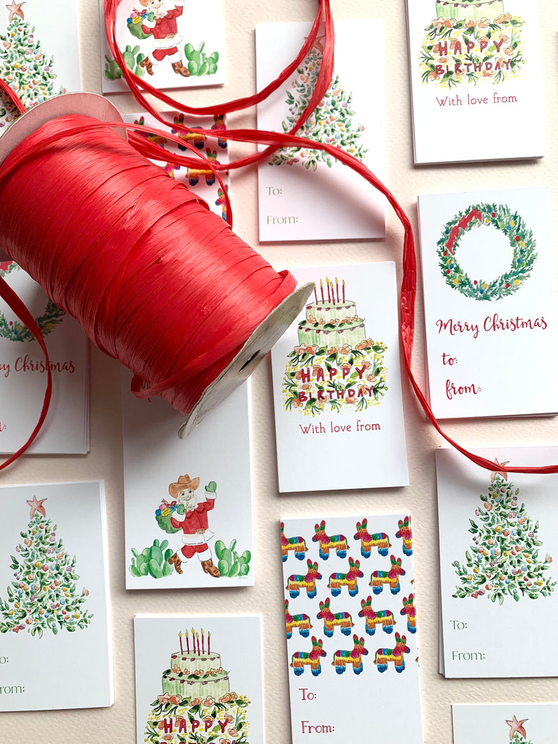 Cowboy Santa Gift Tags - Set of 10