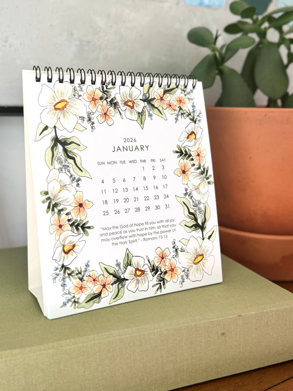 2026 Floral Blooms and Scripture Calendar