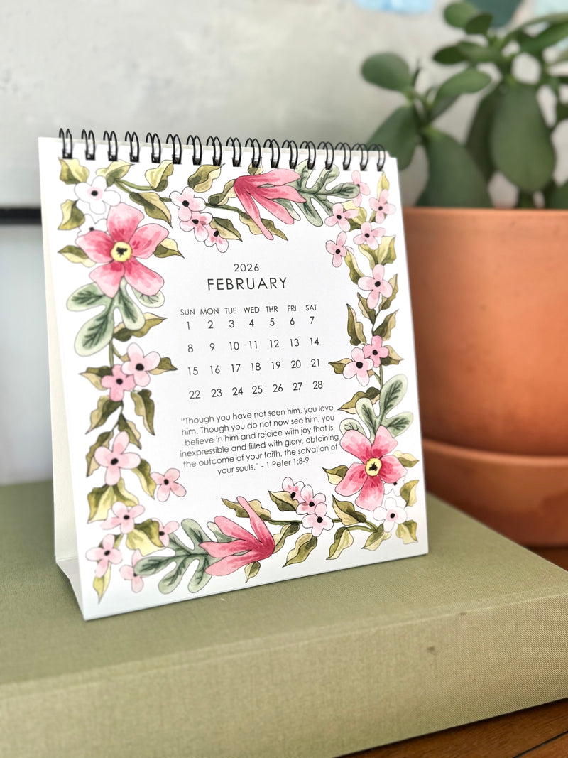 2026 Floral Blooms and Scripture Calendar