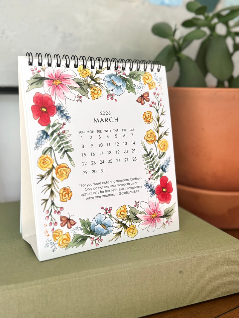 2026 Floral Blooms and Scripture Calendar