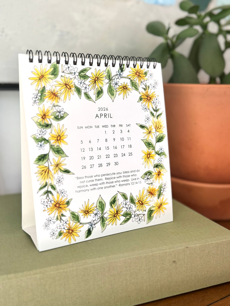2026 Floral Blooms and Scripture Calendar