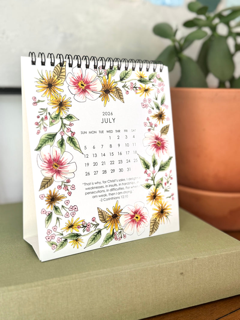 2026 Floral Blooms and Scripture Calendar