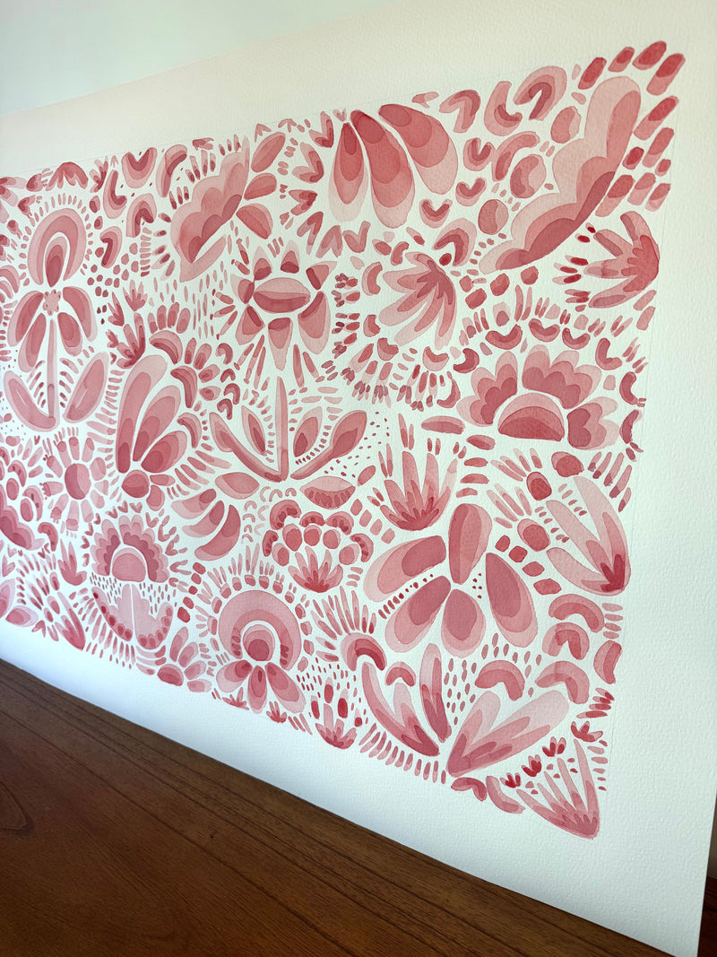 Red Monochromatic Pattern Play #4