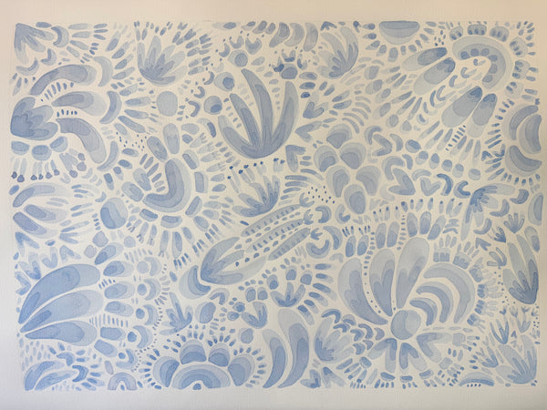 Blue Monochromatic Pattern Play #3