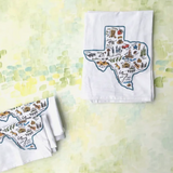 FOUR for the price of three - Texas Icons Tea Towel