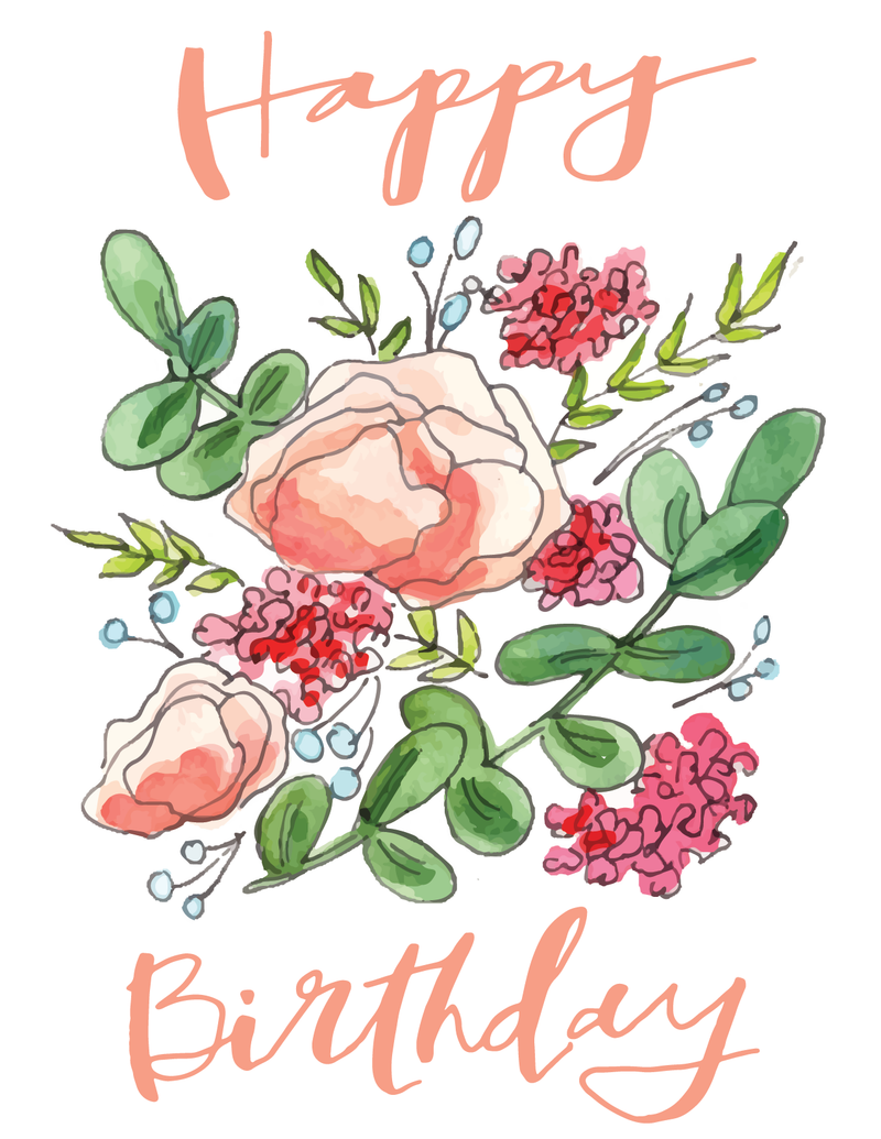 Happy Birthday Florals Notecard