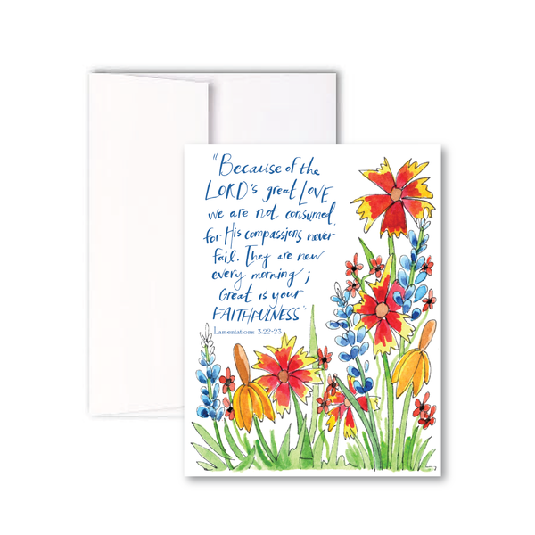 Lamentations Floral Notecard