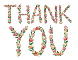Thank You Floral Letters Notecard