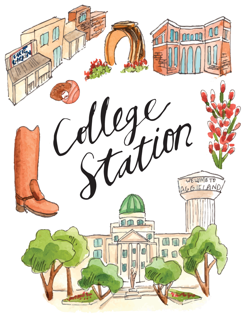 College Station Icons Notecard