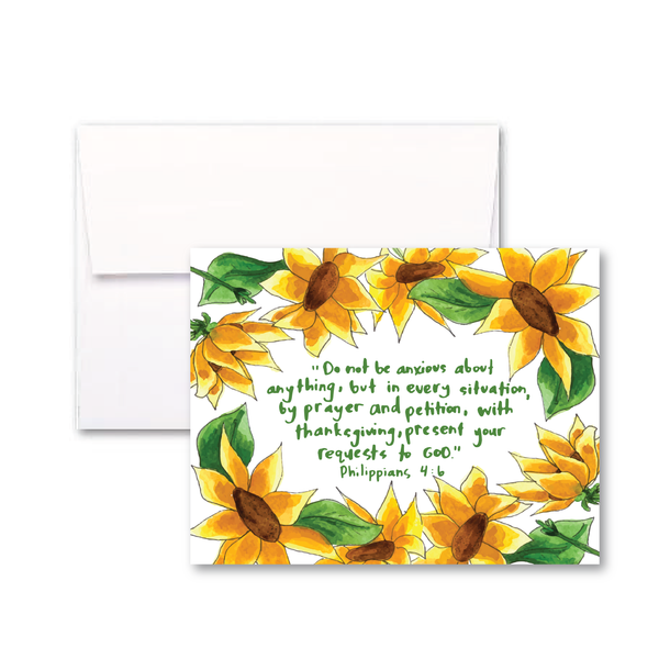 Philippians 4:6 Sunflowers Notecard