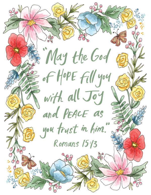 Romans 15:13 Florals Notecard