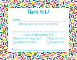 Sprinkle Kids Thank You Flat Card