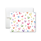 Colorful Hearts Notecard