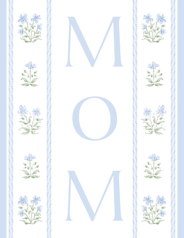 Mom Blue Pattern Notecard