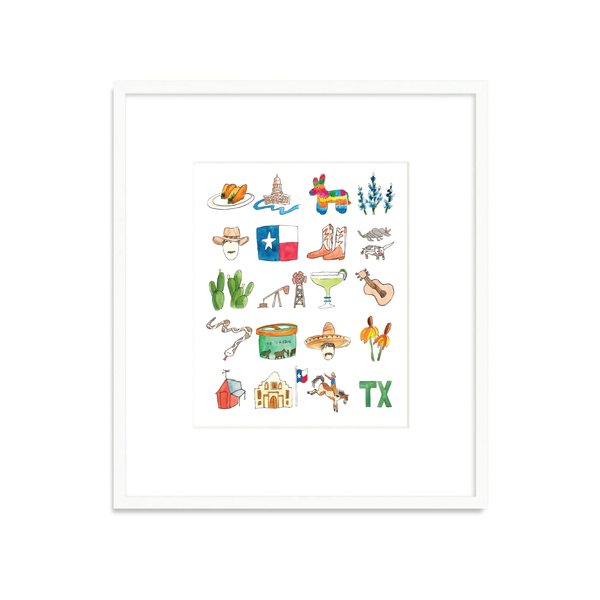 Texas Misc. Icons Collage Print