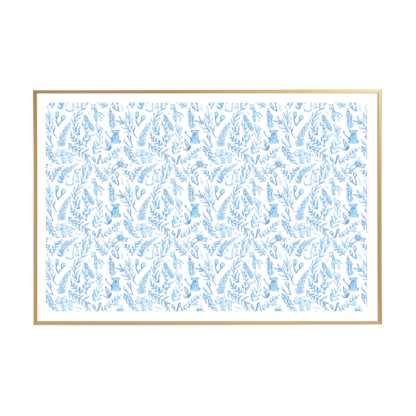 Blue Jungle Animals Print - 24" x 36"
