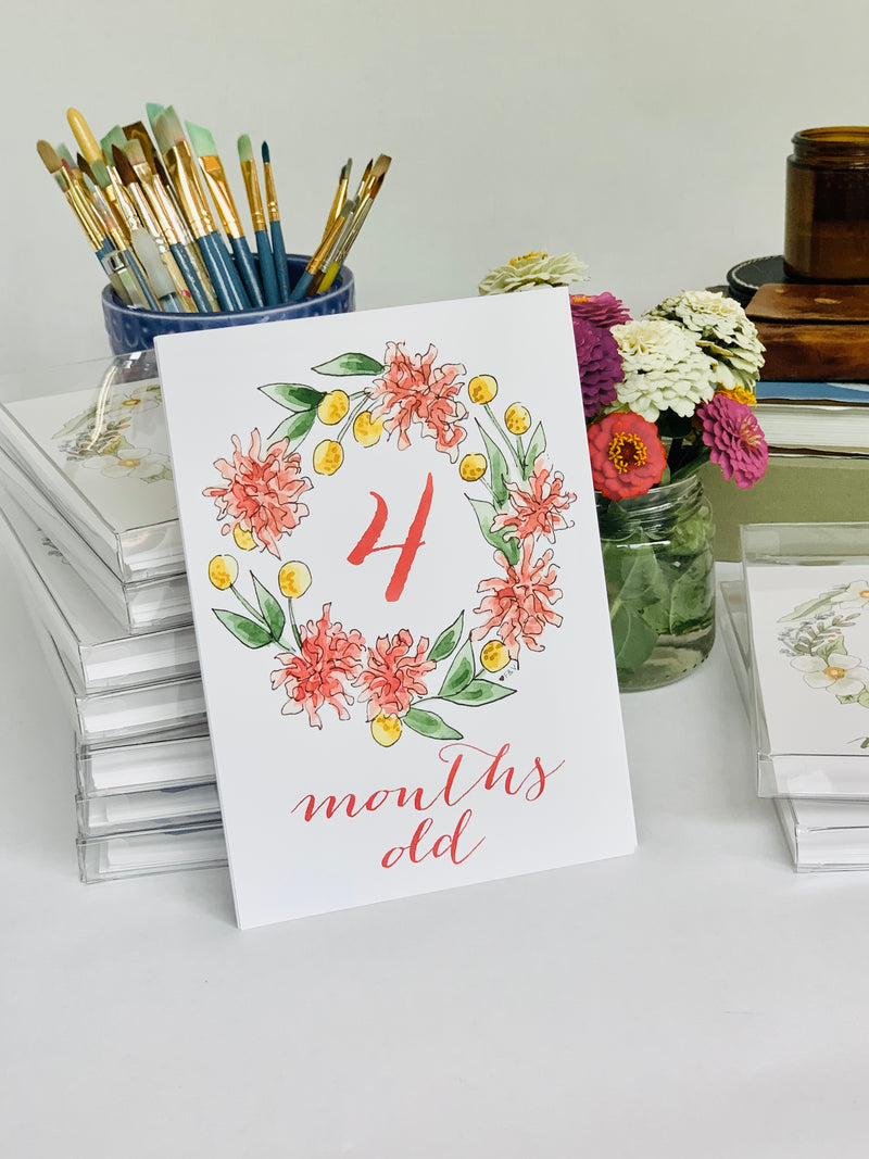 Floral Wreath Milestone Cards