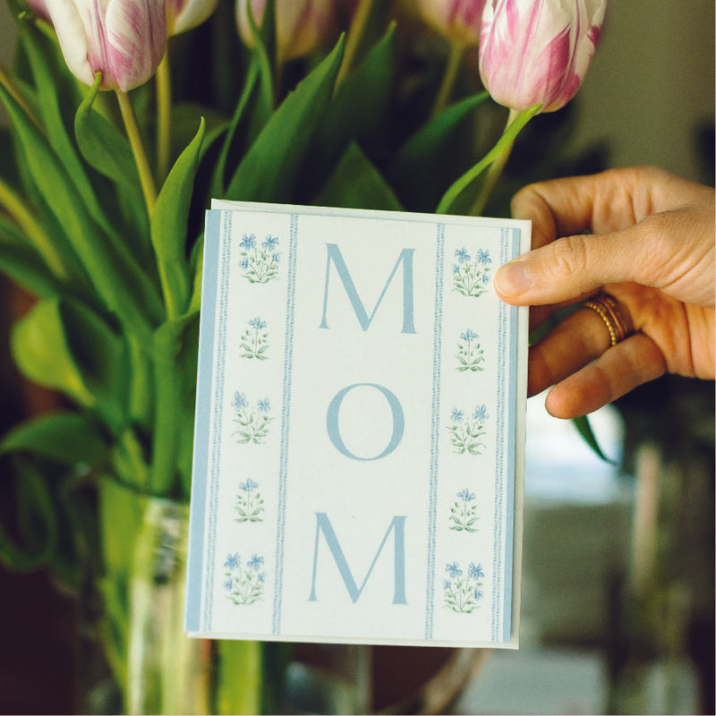 Mom Blue Pattern Notecard
